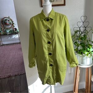 Vintage chartreuse lime green raincoat